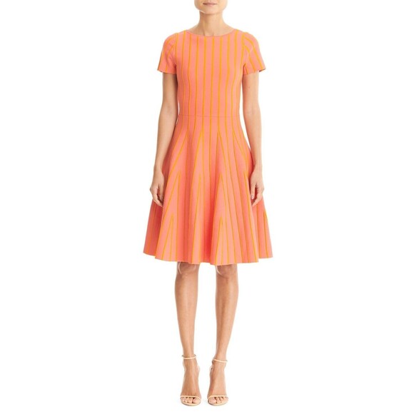 NWT. $1919 CAROLINA HERRERA Short Dresses In Coral Sz S. - Picture 3 of 7